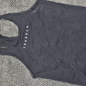 YoungLA Sleeveless Gray and White Tank Top for Active Comfort